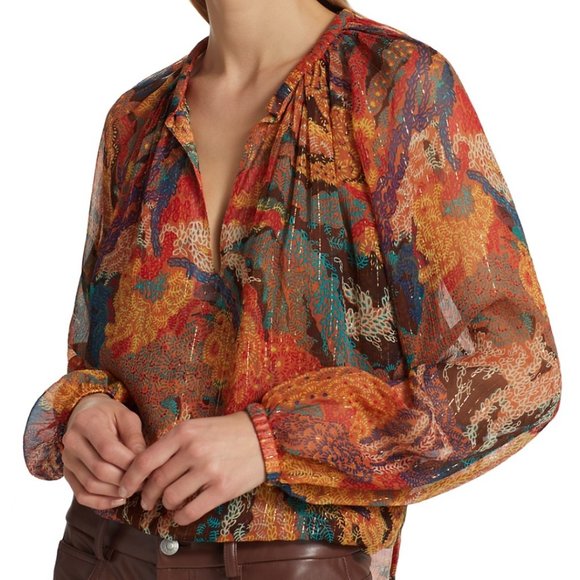 A.L.C Dana Metallic Striped Top - Picture 2 of 14